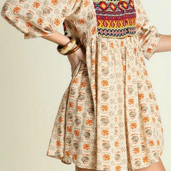 Umgee Boho Aztec Tunic/ Babydoll Dress NWT - Picture 3 of 11